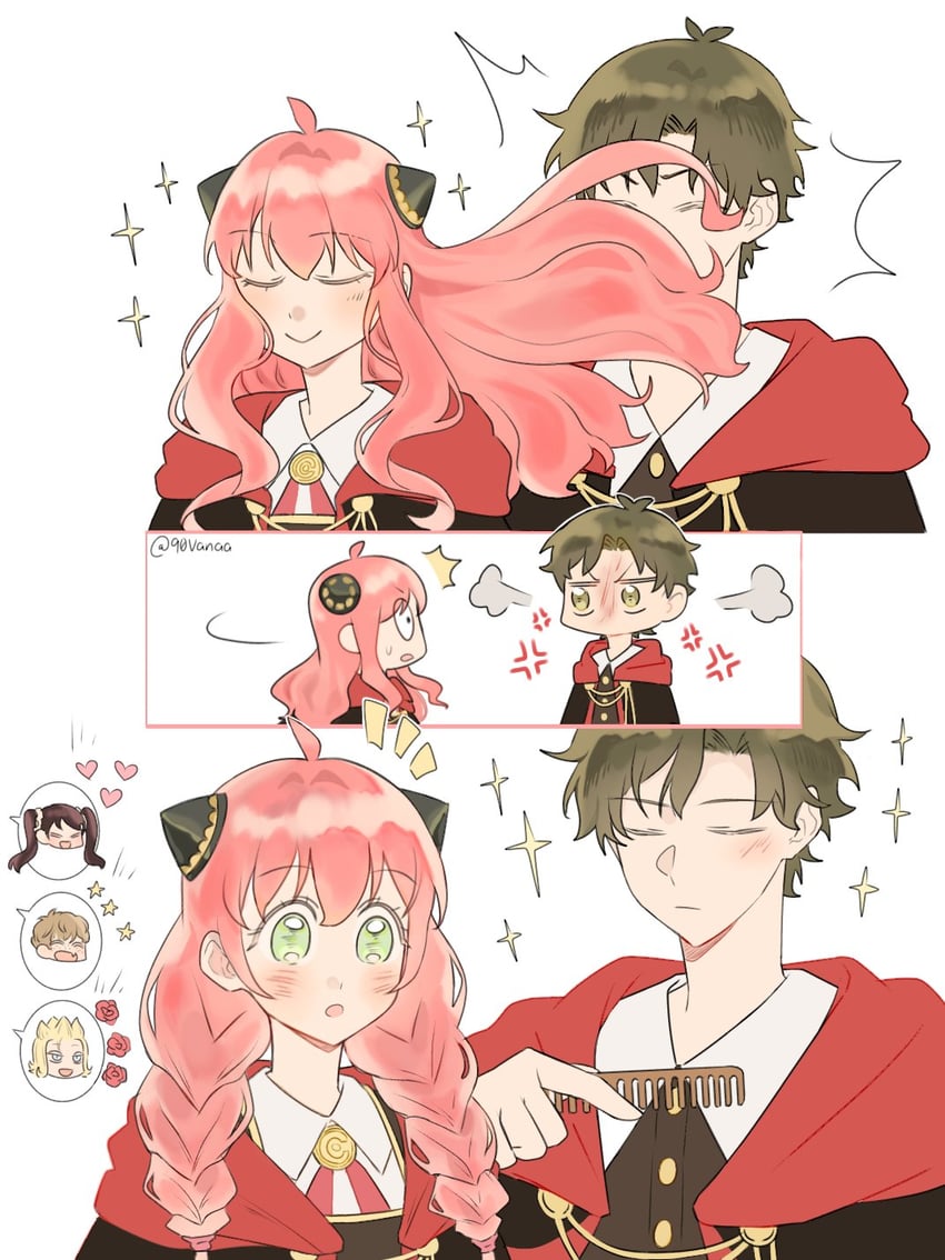 anya, damian desmond, becky blackbell, tertius, and freddy (spy x family) drawn by 90vanaa