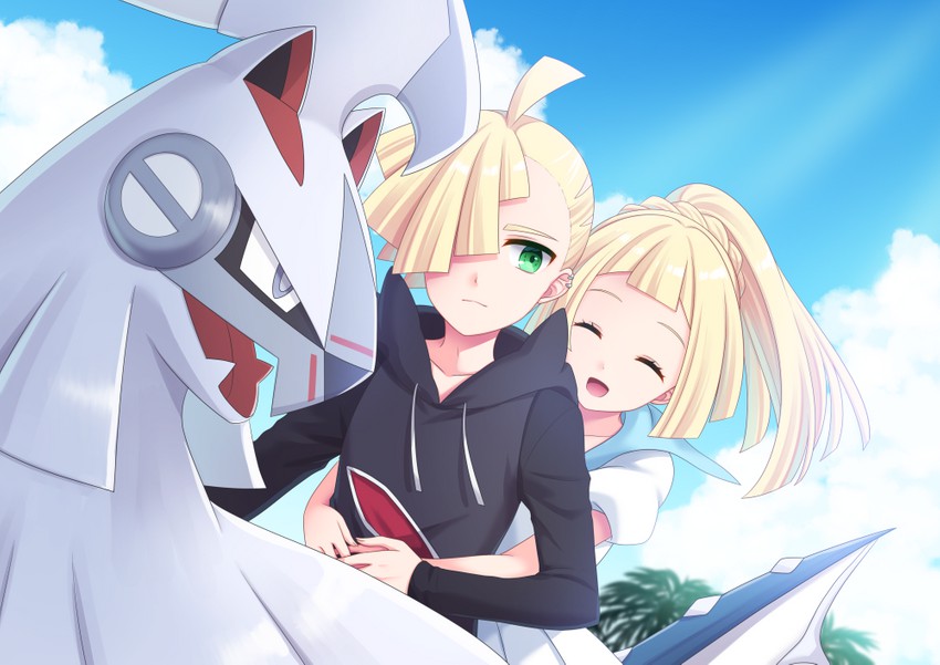lillie, gladion, and silvally (pokemon and 1 more) drawn by stardrop