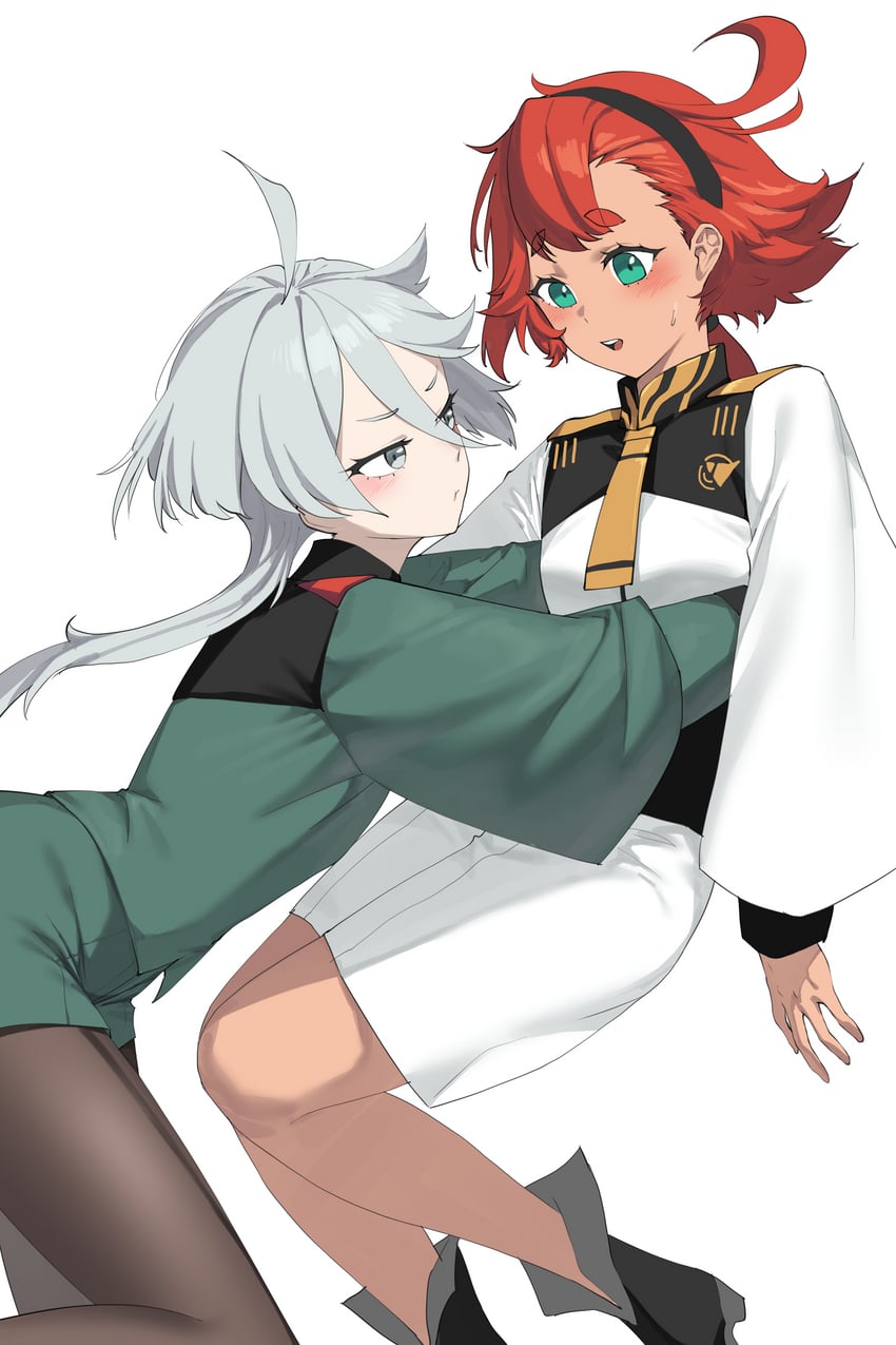 suletta mercury and miorine rembran (gundam and 1 more) drawn by siguya
