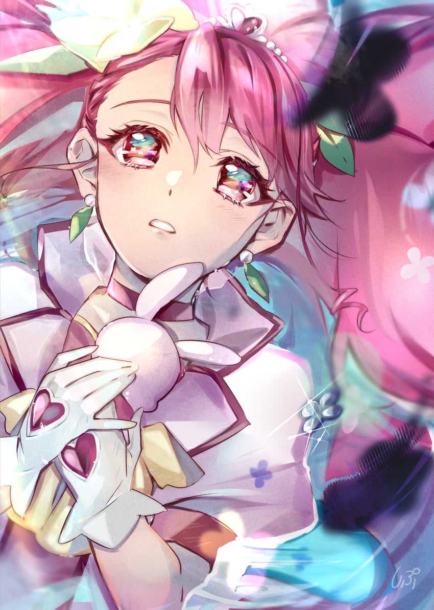 hanadera nodoka, cure grace, and rabirin (precure and 1 more) drawn by shipu_(gassyumaron)