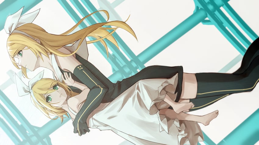 kagamine rin (vocaloid and 1 more) drawn by wounds404