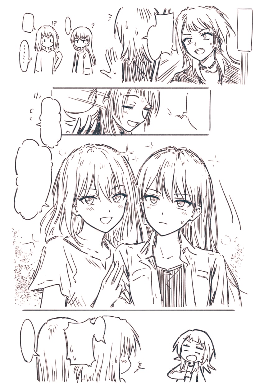 shiina taki, yahata umiri, and misumi uika (bang dream! and 1 more) drawn by bullfalk