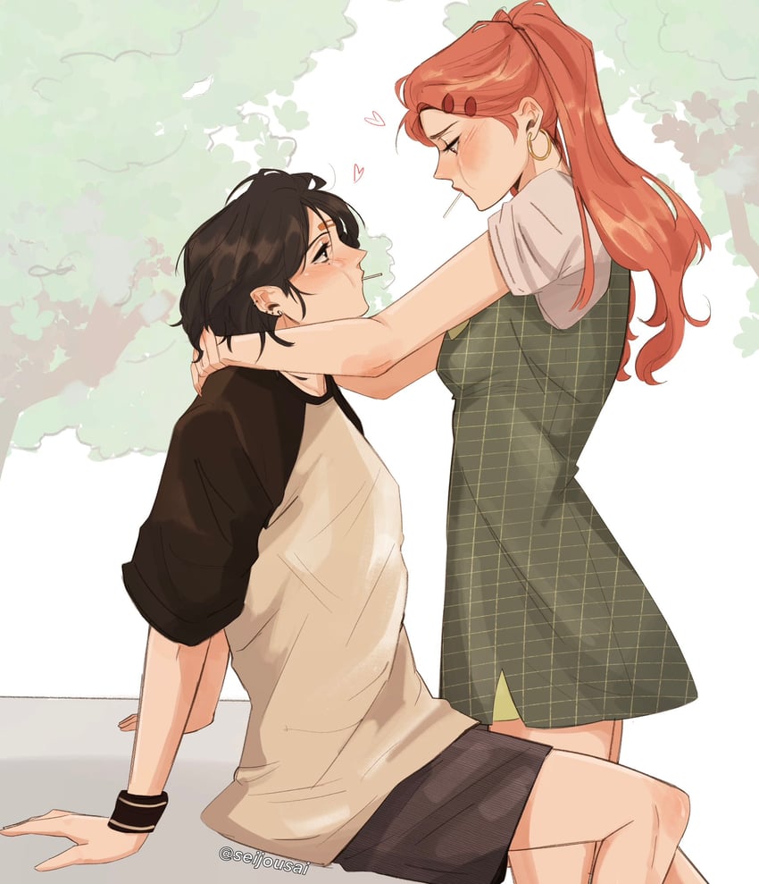 koga mitsuki and oosawa aya (kininatteru hito ga otoko ja nakatta) drawn by seijousai