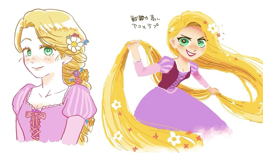 rapunzel (tangled and 1 more) drawn by chawako_(spchawanmushi)