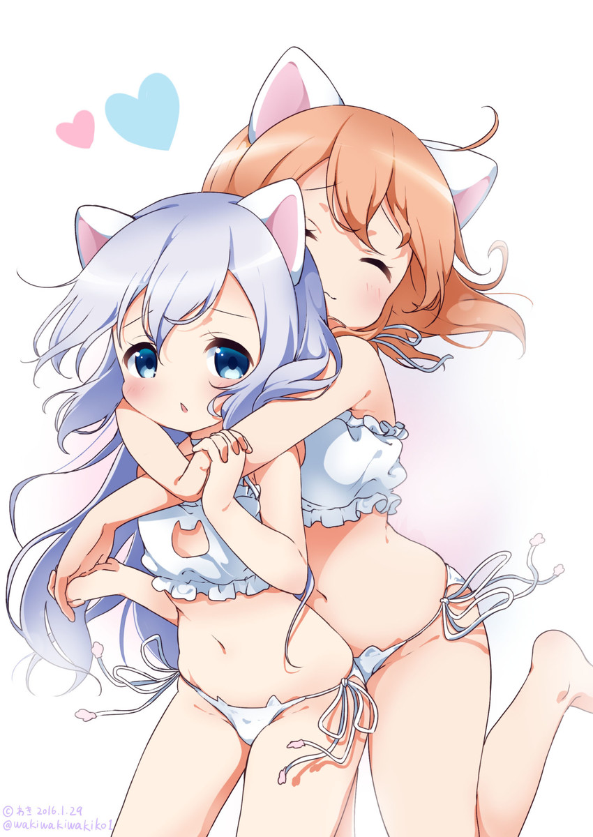 kafuu chino and hoto cocoa (gochuumon wa usagi desu ka?) drawn by neki_(wakiko)