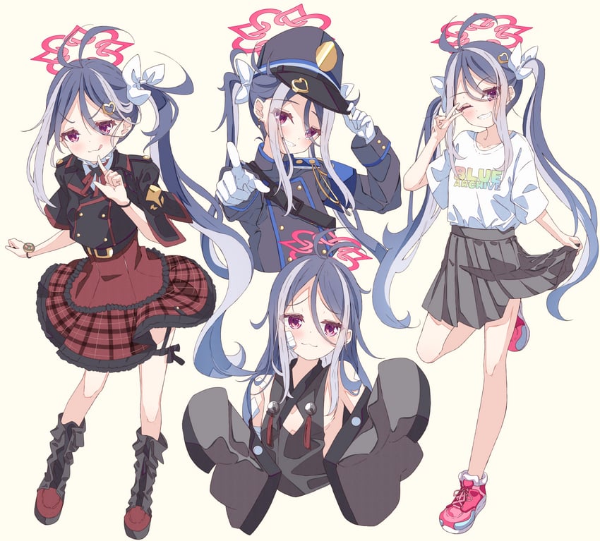 mutsuki, nozomi, fubuki, and shuro (blue archive) drawn by kanikama_acedia