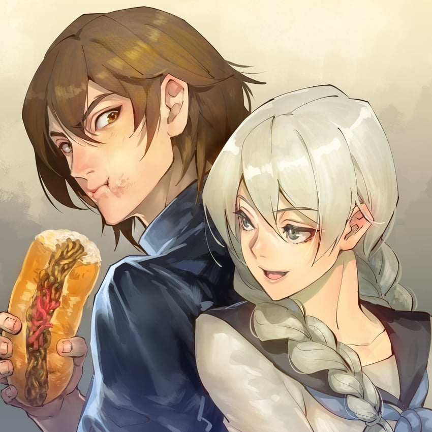 okino tsukasa and hijiyama takatoshi (juusan kihei bouei ken) drawn by kin_mokusei