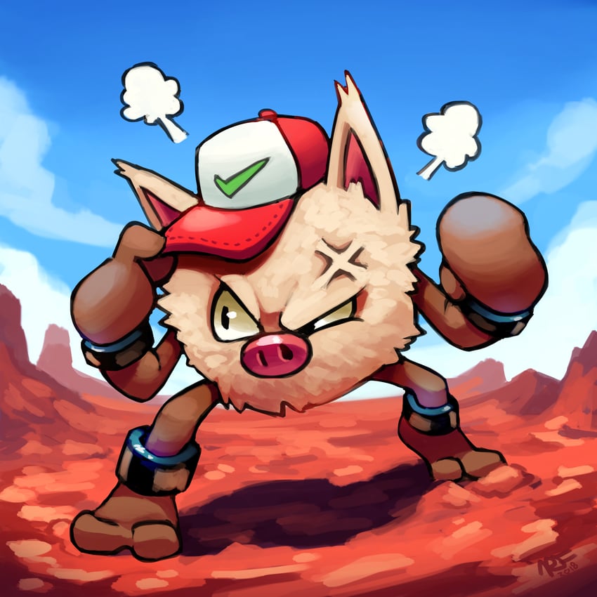 ash ketchum and primeape (pokemon) drawn by ravenousruss