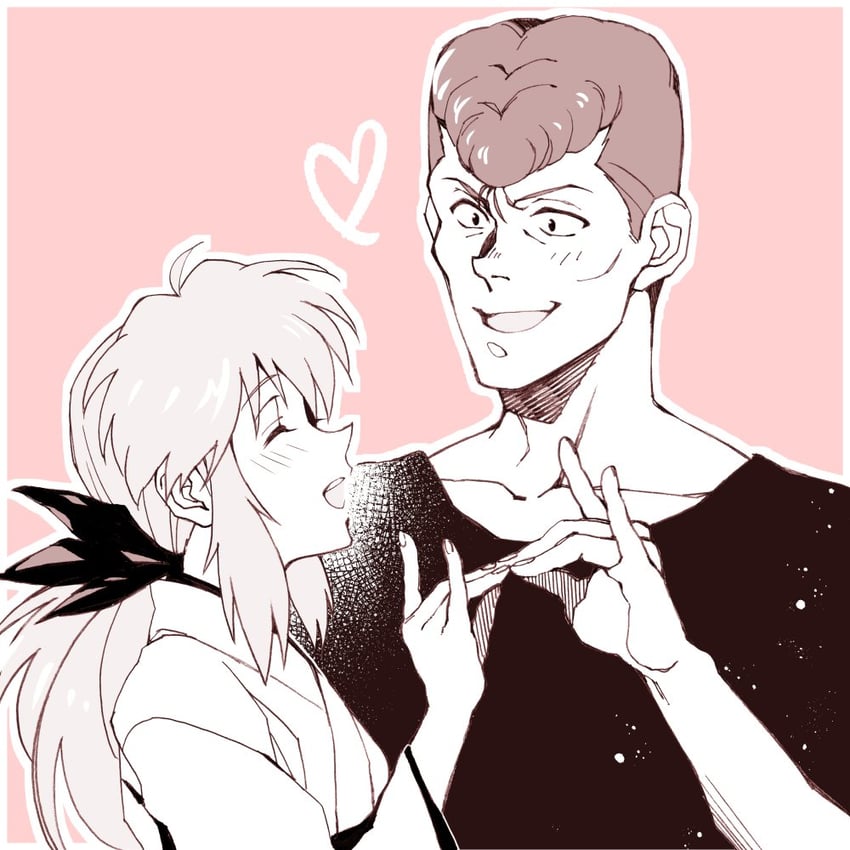 kuwabara kazuma and yukina (yu yu hakusho) drawn by imuro