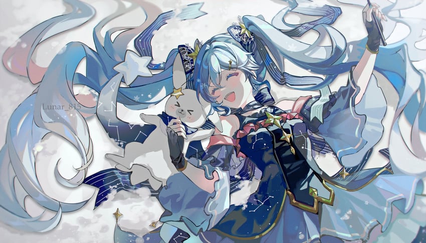 hatsune miku, yuki miku, and rabbit yukine (vocaloid and 1 more) drawn by lunar_(lunar_815)