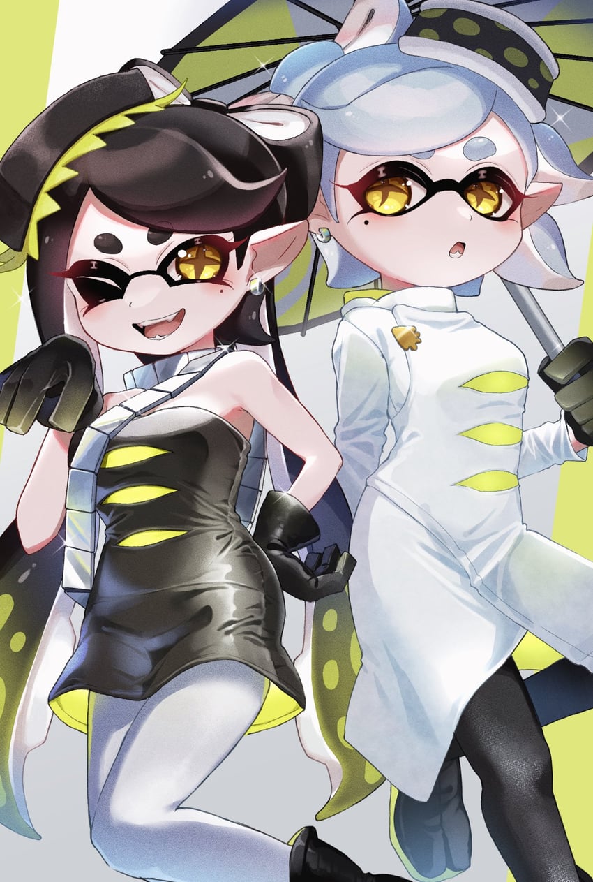 callie and marie (splatoon and 1 more) drawn by berisuno_(beriberi0707)