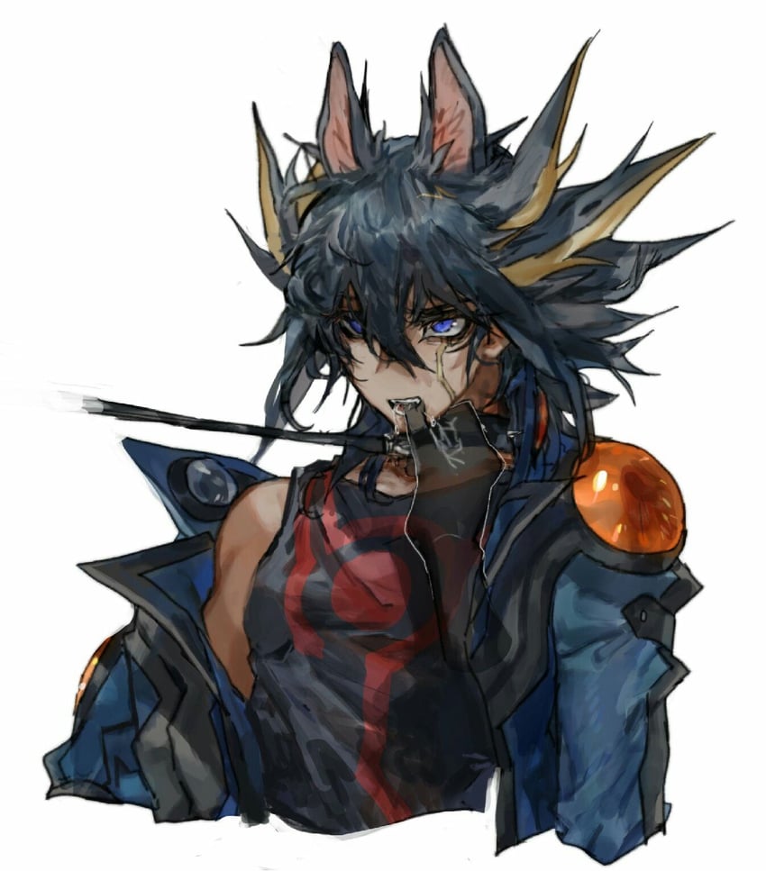 fudo yusei (yu-gi-oh! and 1 more) drawn by momentcorefly