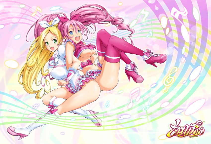 houjou hibiki, minamino kanade, cure melody, and cure rhythm (precure and 1 more) drawn by shin_(sin-maniax)
