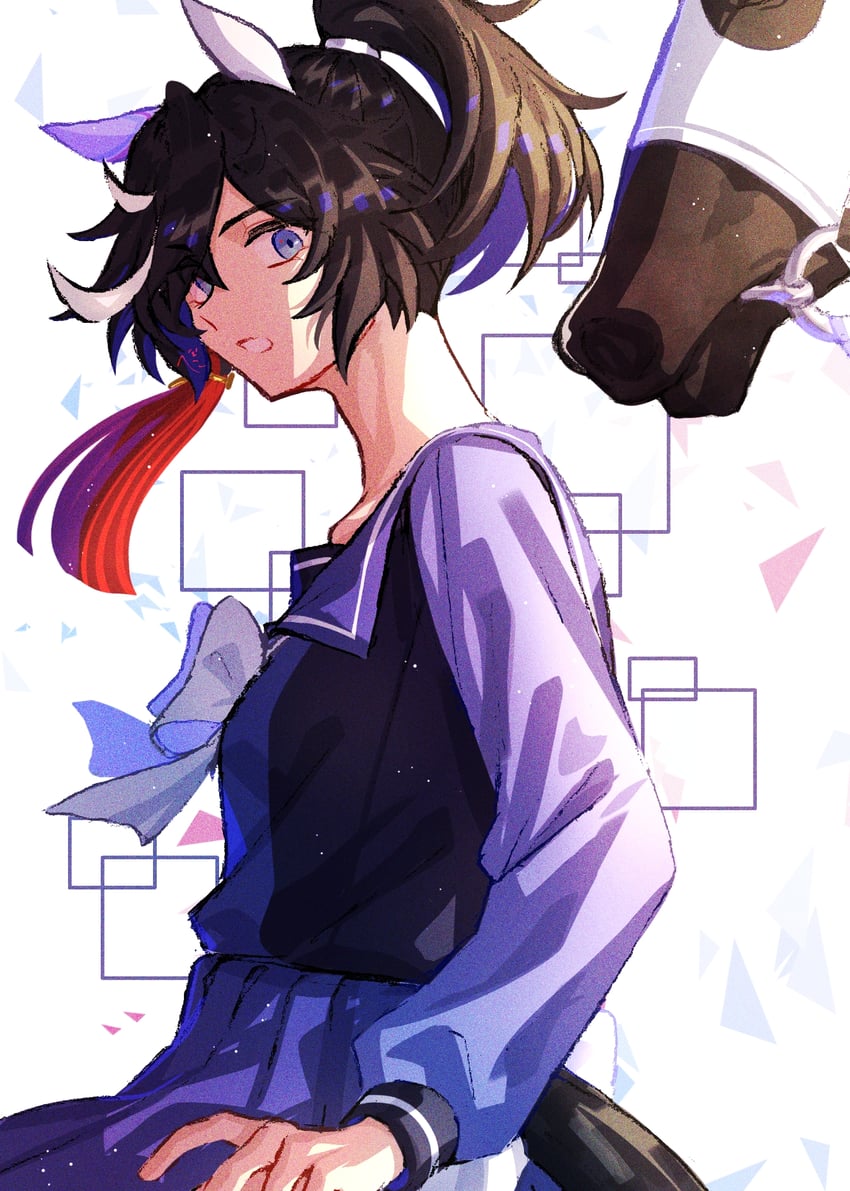 katsuragi ace (umamusume and 1 more) drawn by jagaimobeniko