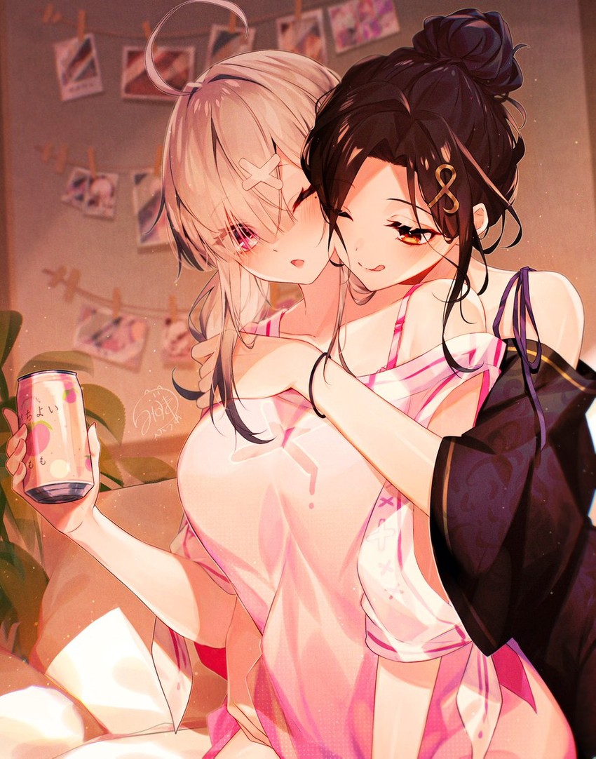 sukoya kana and shirayuki tomoe (nijisanji) drawn by mizuki_fua