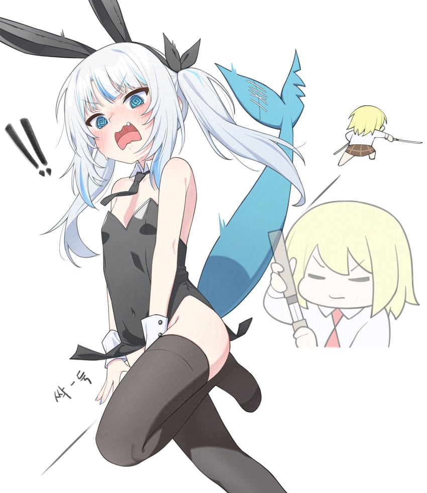 gawr gura and watson amelia (hololive and 1 more) drawn by ugaaaa1