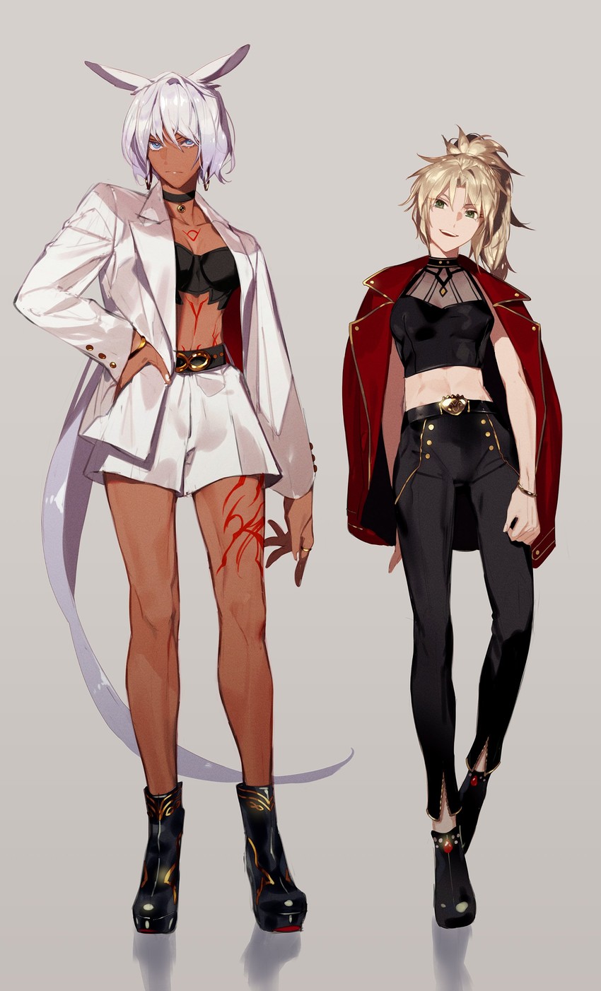 mordred and caenis (fate and 1 more) drawn by semi_(p-poco)