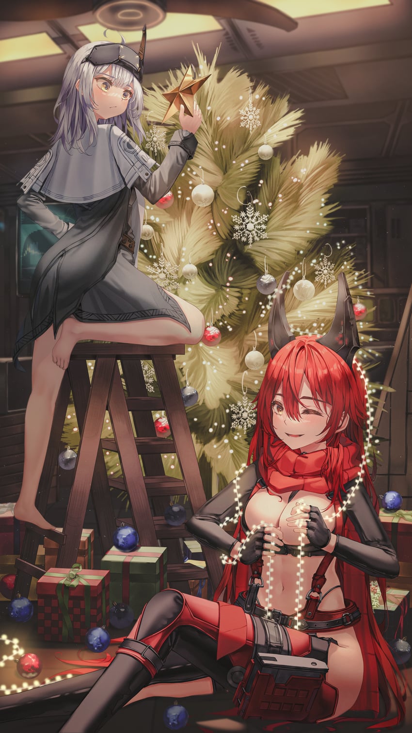 red hood and snow white (goddess of victory: nikke) drawn by ruda_(ruda_e)