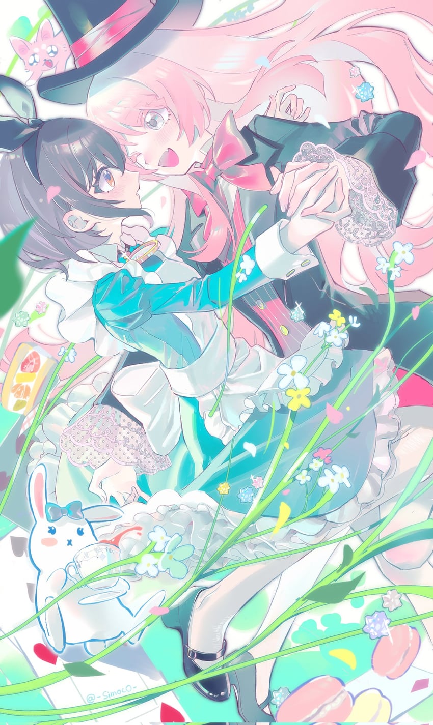 chihaya anon, alice, takamatsu tomori, and mad hatter (bang dream! and 2 more) drawn by simoco