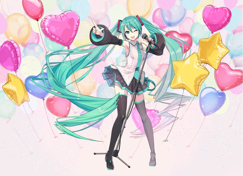 hatsune miku (vocaloid and 2 more) drawn by ixima