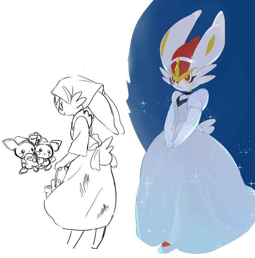 pichu, cinderace, and cinderella (pokemon and 1 more) drawn by user_vhru4478