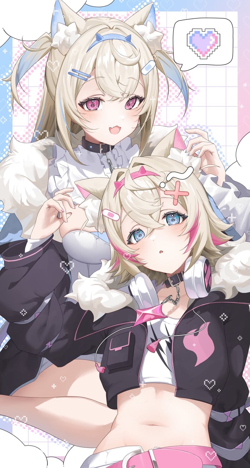 fuwawa abyssgard and mococo abyssgard (hololive and 1 more) drawn by kakuma_aru