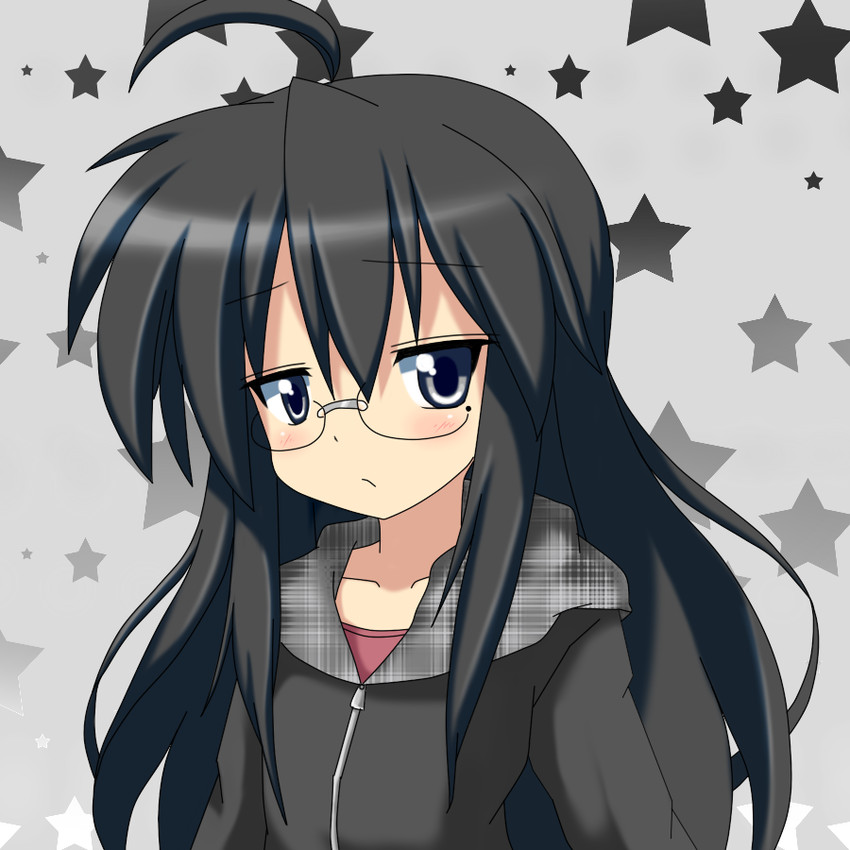 izumi konata and kurokona (lucky star) drawn by mai_(t-5)