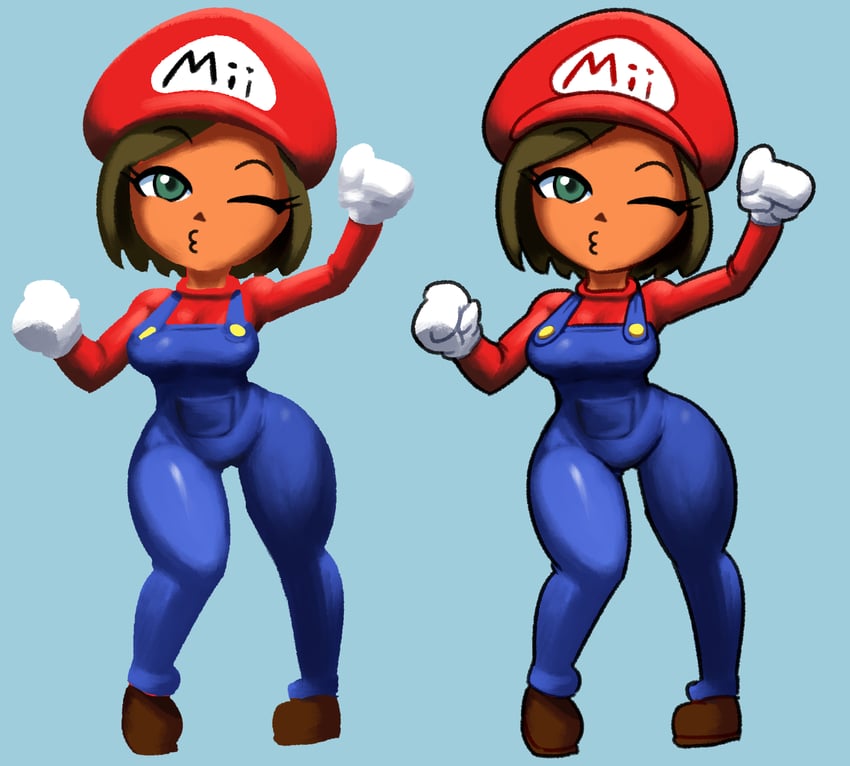 mario, mii, and maria (mario and 1 more) drawn by minuspal