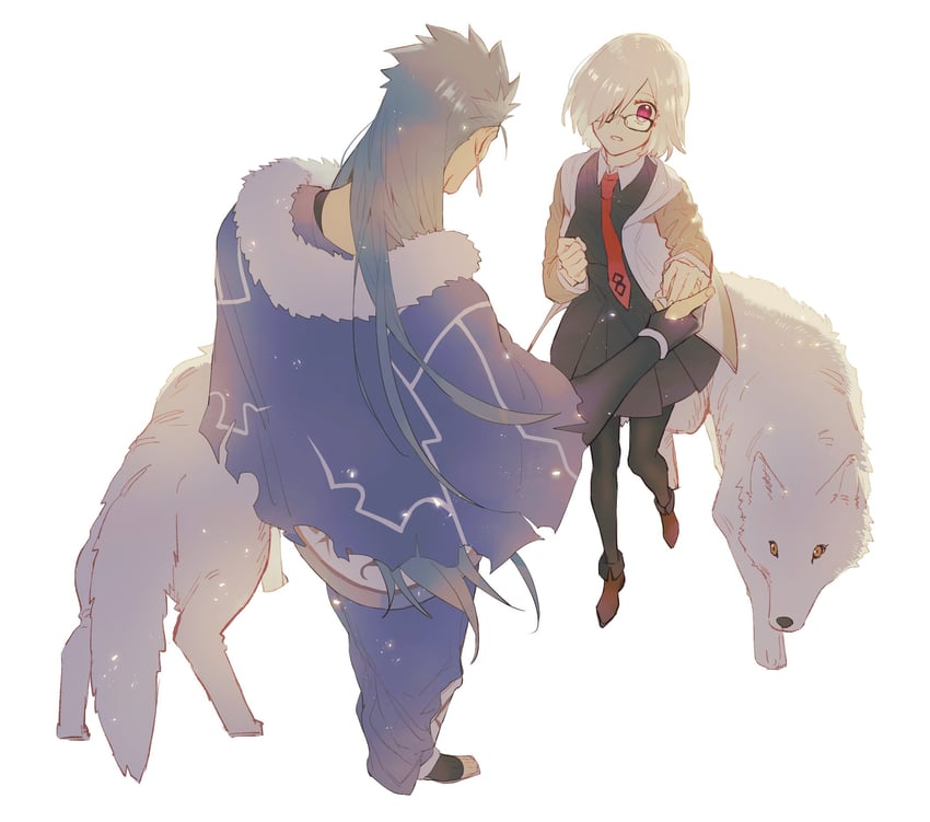 mash kyrielight and cu chulainn (fate and 1 more) drawn by dareka_25