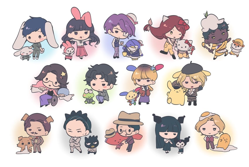 cinnamoroll, hello kitty, my melody, kuromi, marina, and 24 more (sanrio and 7 more) drawn by gemamamaa