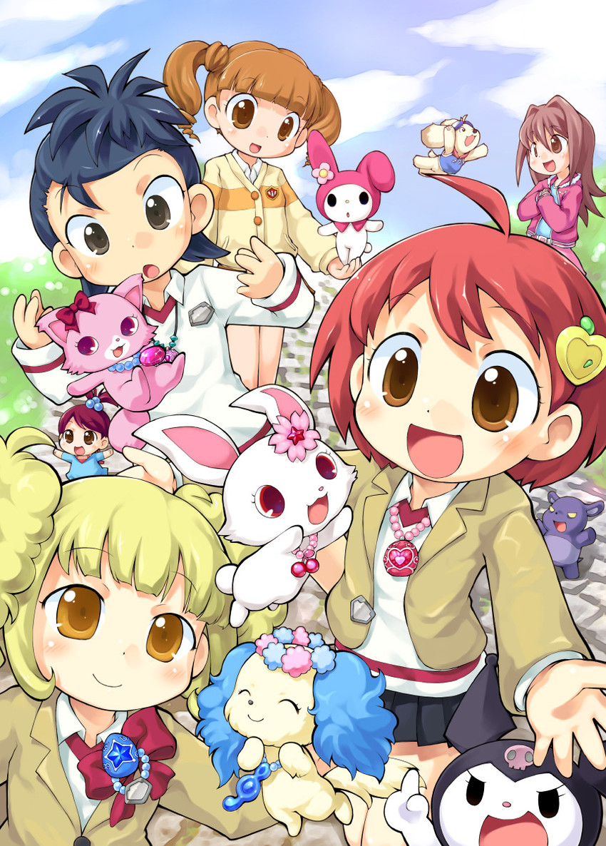 my melody, kuromi, yumeno uta, ruby, baku, and 8 more (sanrio and 4 more) drawn by sakurabe_notos