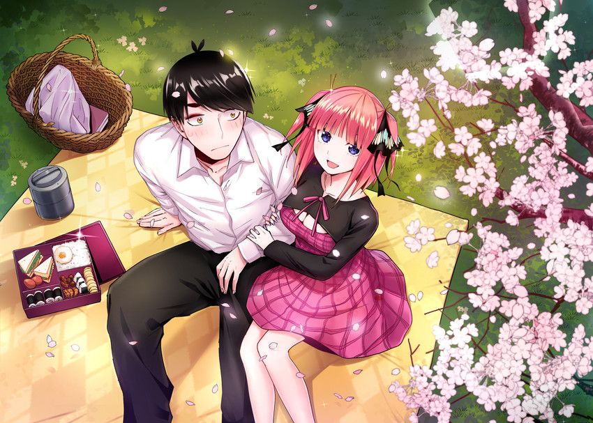 nakano nino and uesugi fuutarou (go-toubun no hanayome) drawn by kosmos_beta
