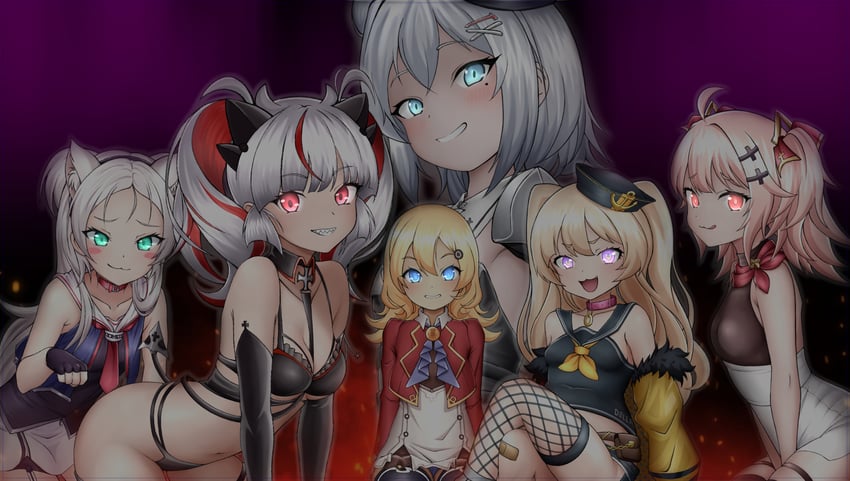 bache, sims, jade, abercrombie, otto von alvensleben, and 1 more (azur lane) drawn by axelsworks