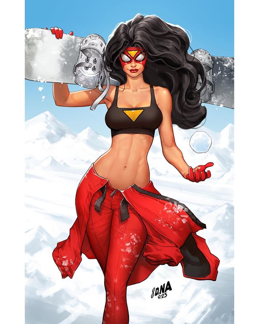 spider-woman and jessica drew (marvel and 1 more) drawn by david_nakayama