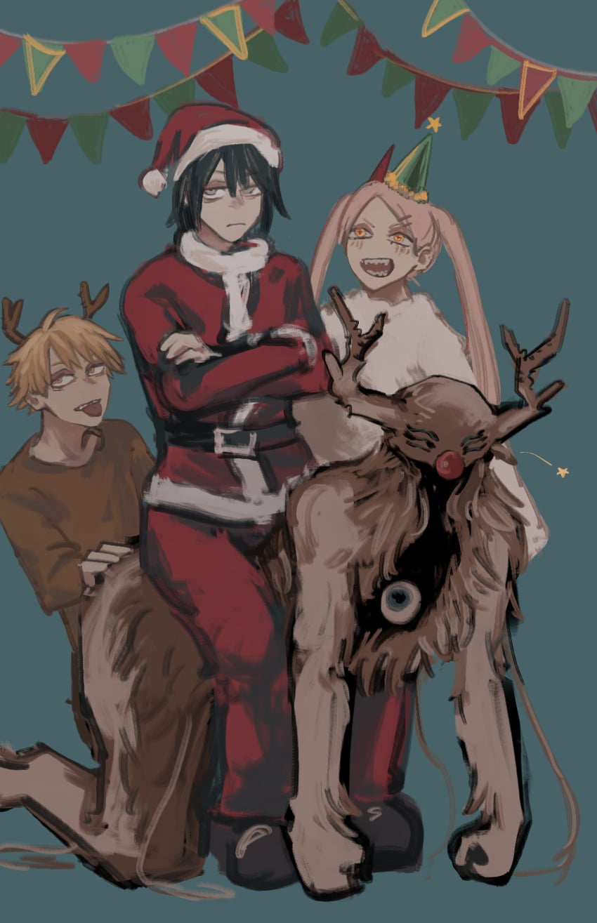 power, denji, hayakawa aki, and future devil (chainsaw man) drawn by nakano_(2_mannaka)