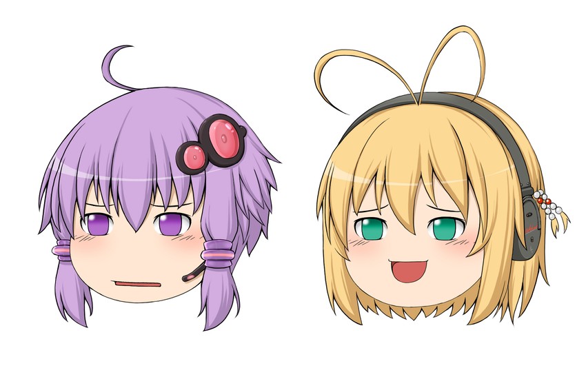yuzuki yukari and tsurumaki maki (vocaloid and 1 more) drawn by kitsunerider