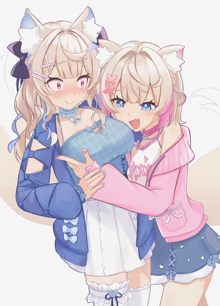 fuwawa abyssgard and mococo abyssgard (hololive and 1 more) drawn by greeeenmodoki2