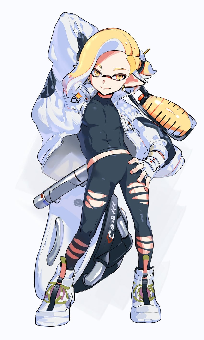 inkling player character, inkling boy, and ed (splatoon) drawn by jinkoika