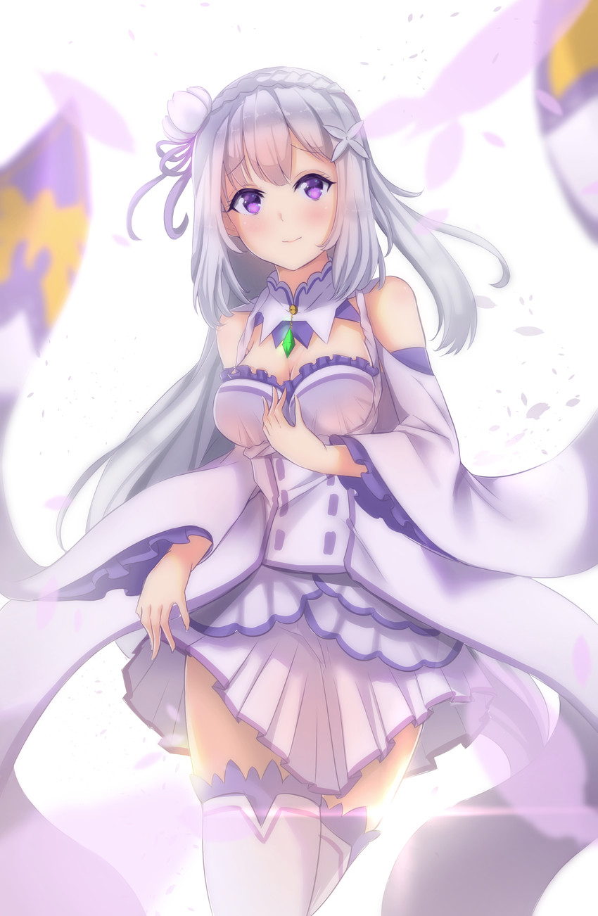 emilia (re:zero kara hajimeru isekai seikatsu) drawn by holmemee