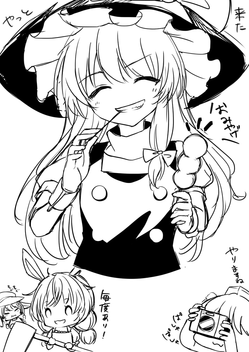 kirisame marisa, shameimaru aya, seiran, and ringo (touhou) drawn by kinese_(katasutorohu)