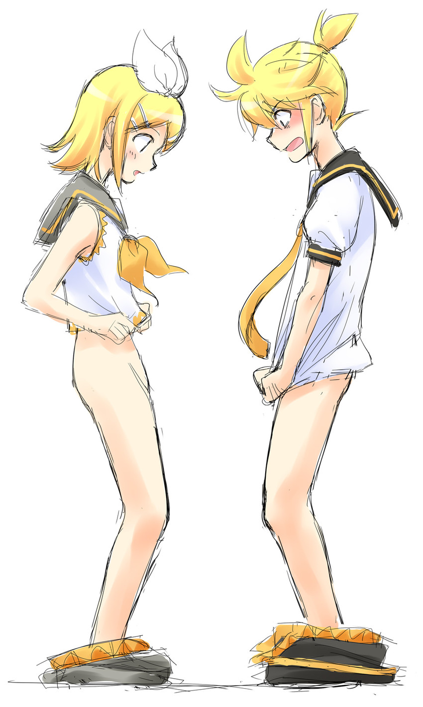 kagamine rin and kagamine len (vocaloid) drawn by yukako_(yukakotatu)