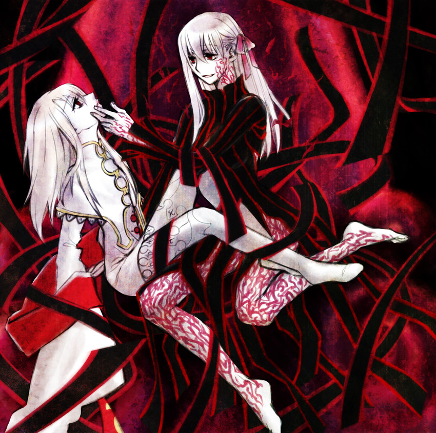 illyasviel von einzbern, matou sakura, and dark sakura (fate and 1 more) drawn by chibiru