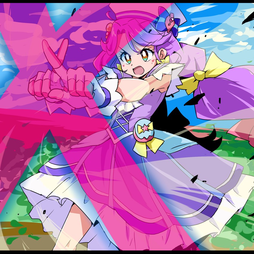 suzumura sango and cure coral (precure and 1 more) drawn by uraki