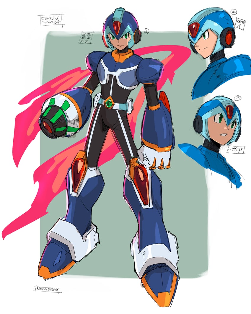 x and new armor x (mega man and 2 more) drawn by projectdivider