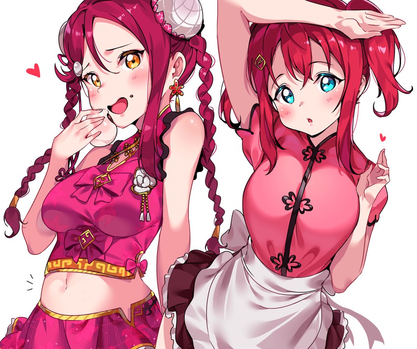 sakurauchi riko and kurosawa ruby (love live! and 1 more) drawn by tem10