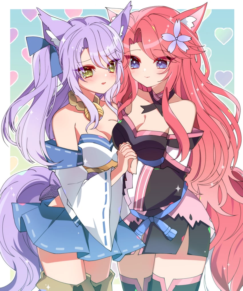 yomi and fox miko (sakura dungeon) drawn by 241_blgl