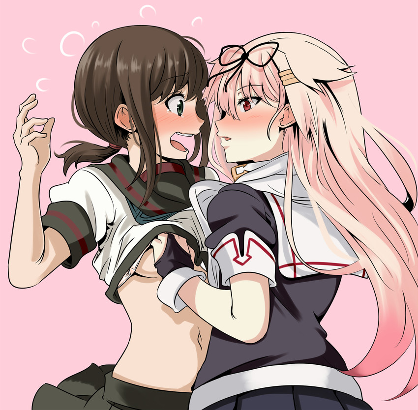 yuudachi, fubuki, yuudachi kai ni, and fubuki kai ni (kantai collection) drawn by okuba