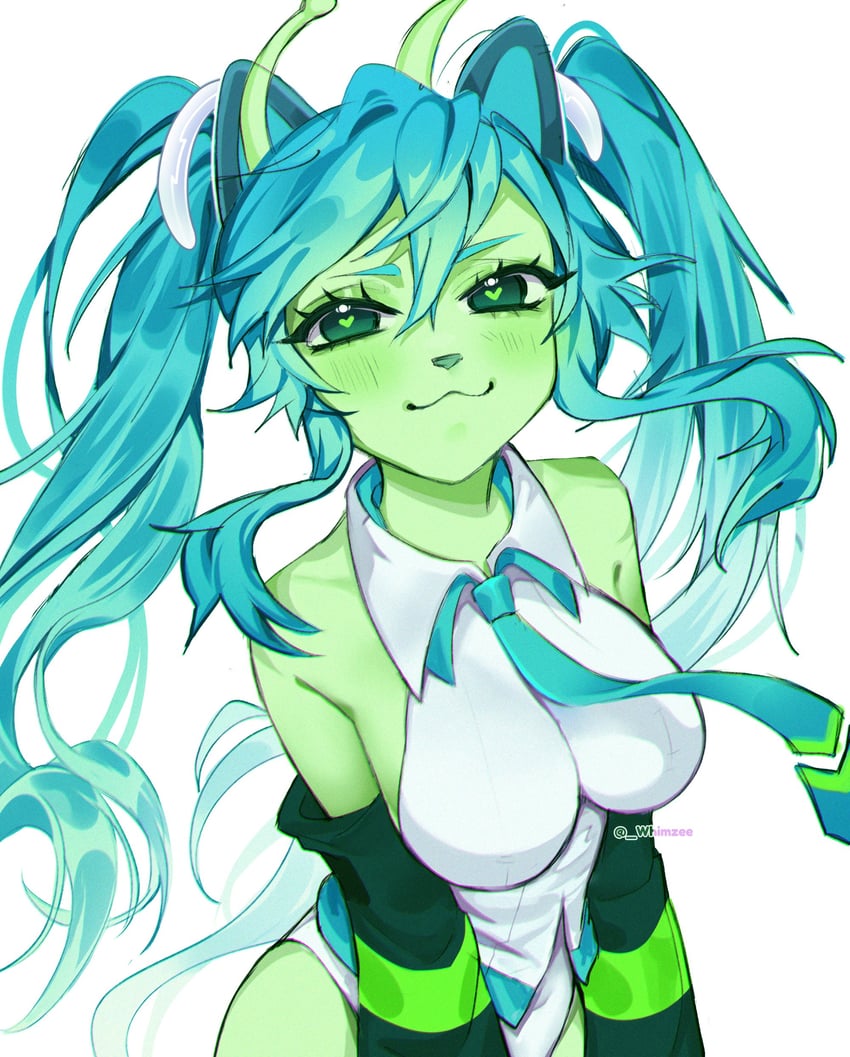 hatsune miku and glorpi miku (vocaloid) drawn by whimzee