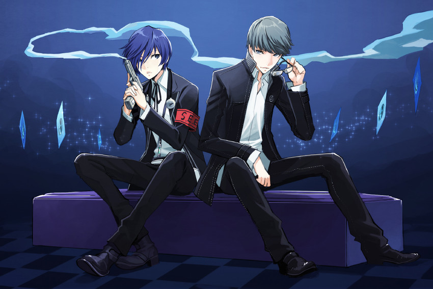 narukami yu and yuuki makoto (persona and 2 more) drawn by yuzukarin