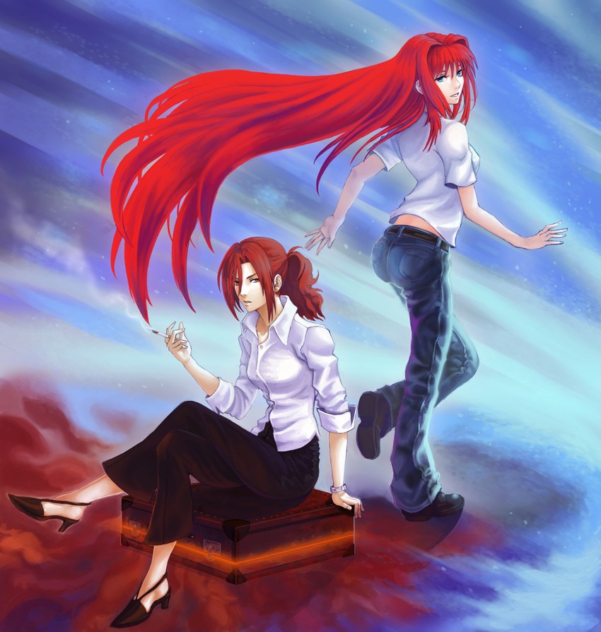 aozaki aoko and aozaki touko (tsukihime and 3 more)